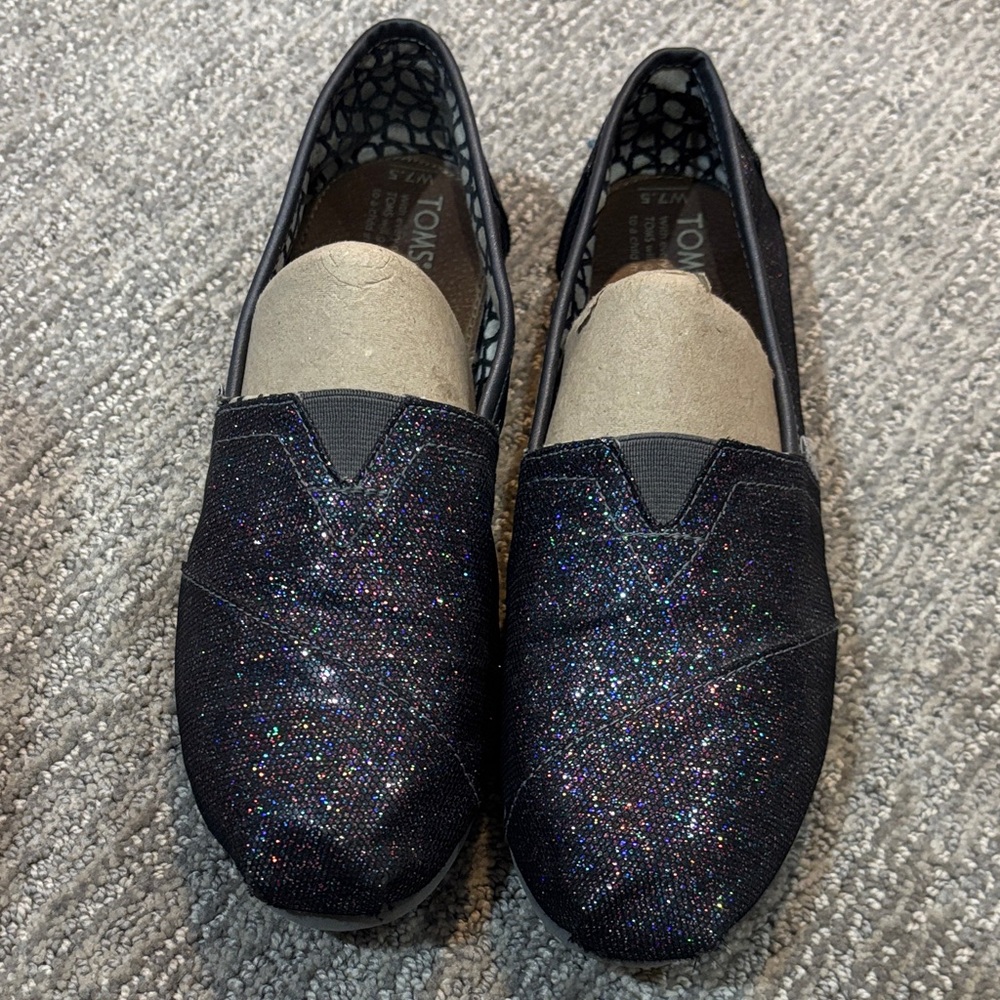 TOMS Women's Sparkling Black Loafers